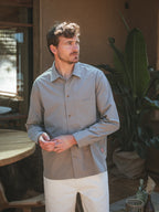 Olive Textured Cotton Shirt
