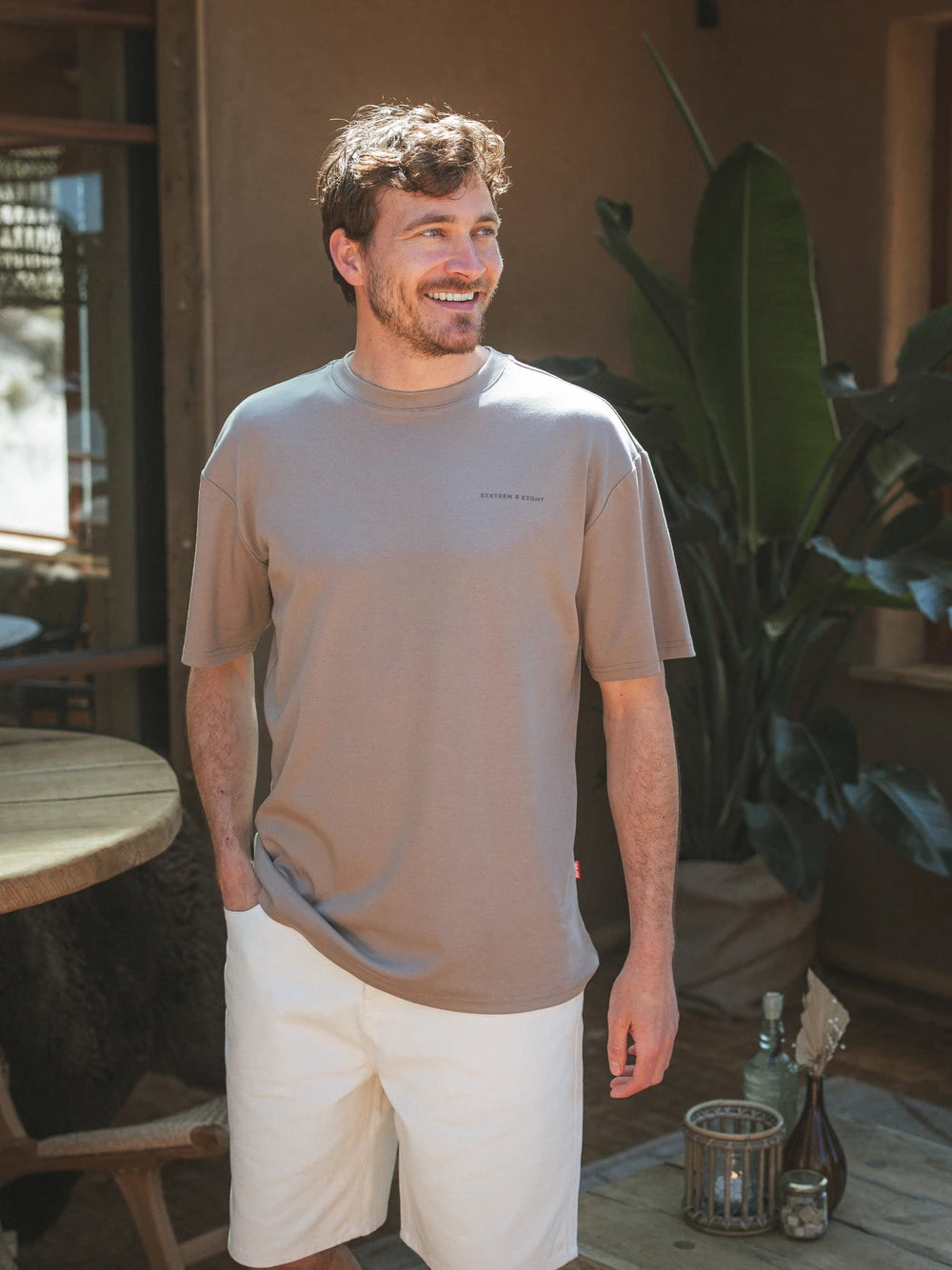 Light Brown Sixteen Oversized T-Shirt