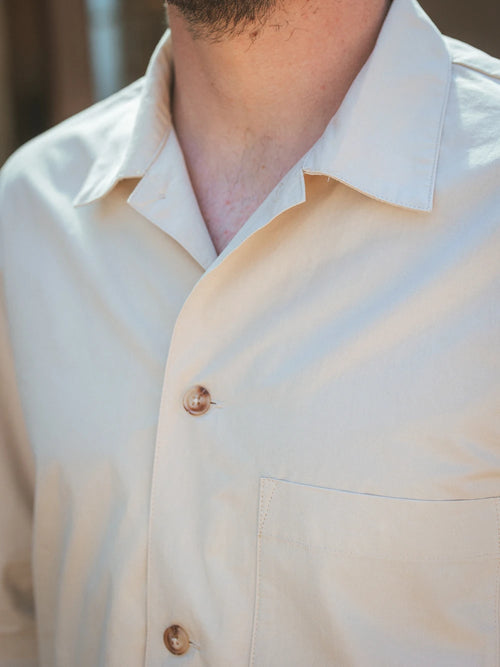 Beige Textured Cotton Shirt