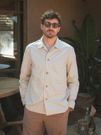 Beige Textured Cotton Shirt