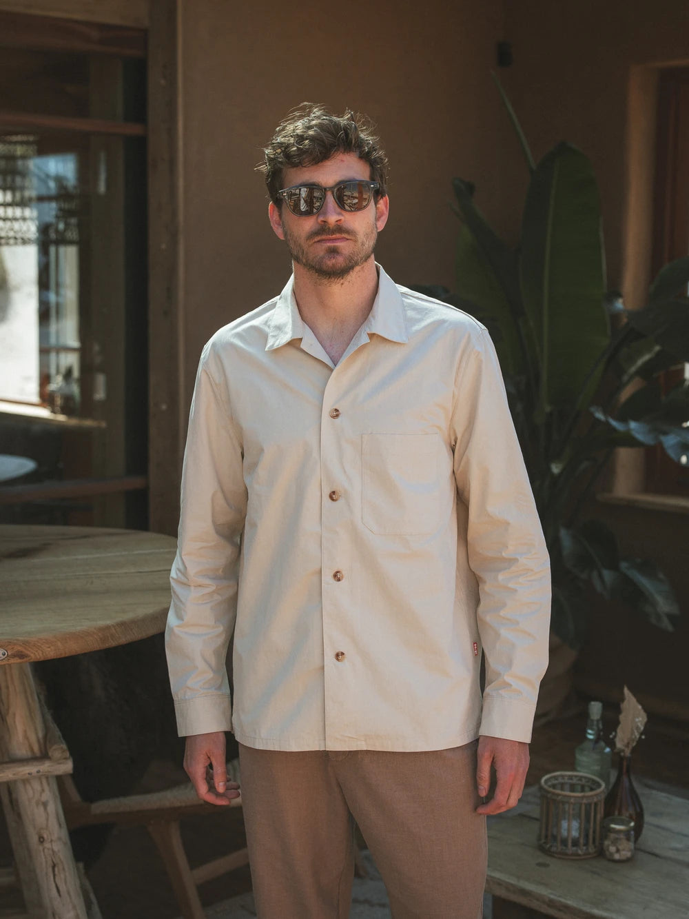 Beige Cotton Shirt