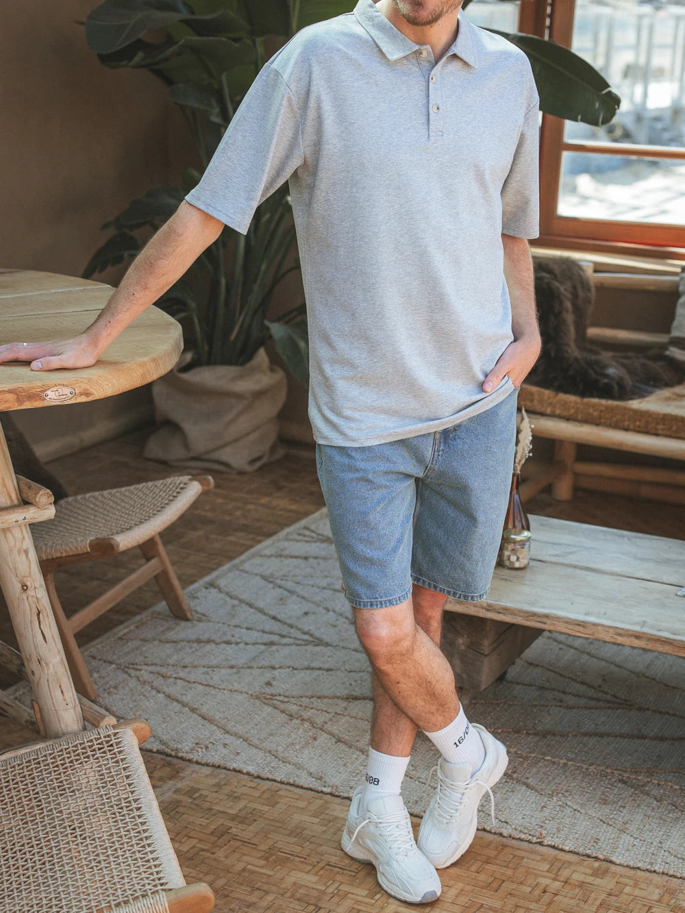 Grey Relaxed Polo