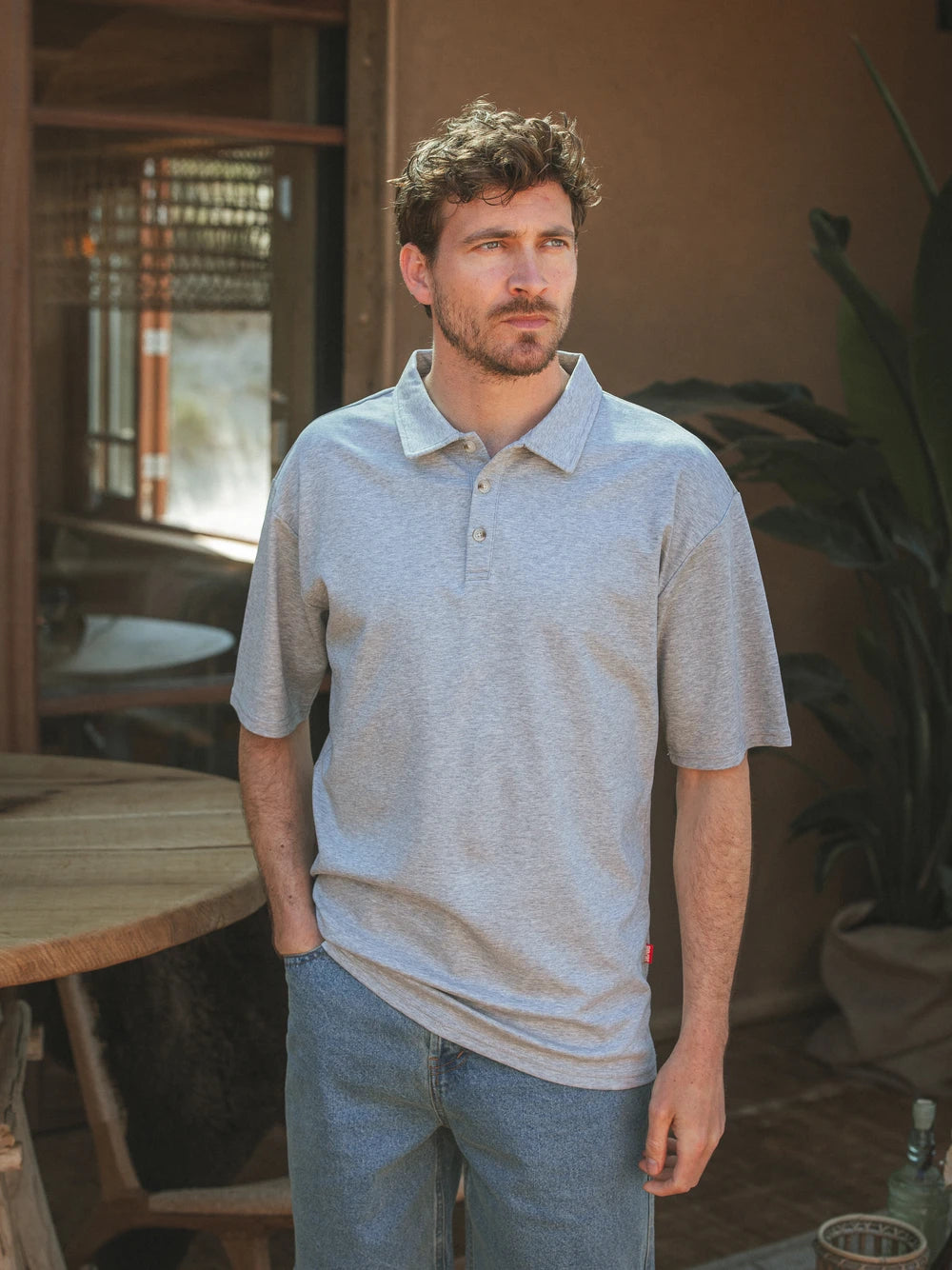 Grey Relaxed Polo