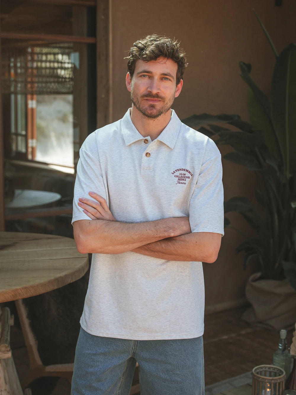 Grey Vendemmia Relaxed Polo