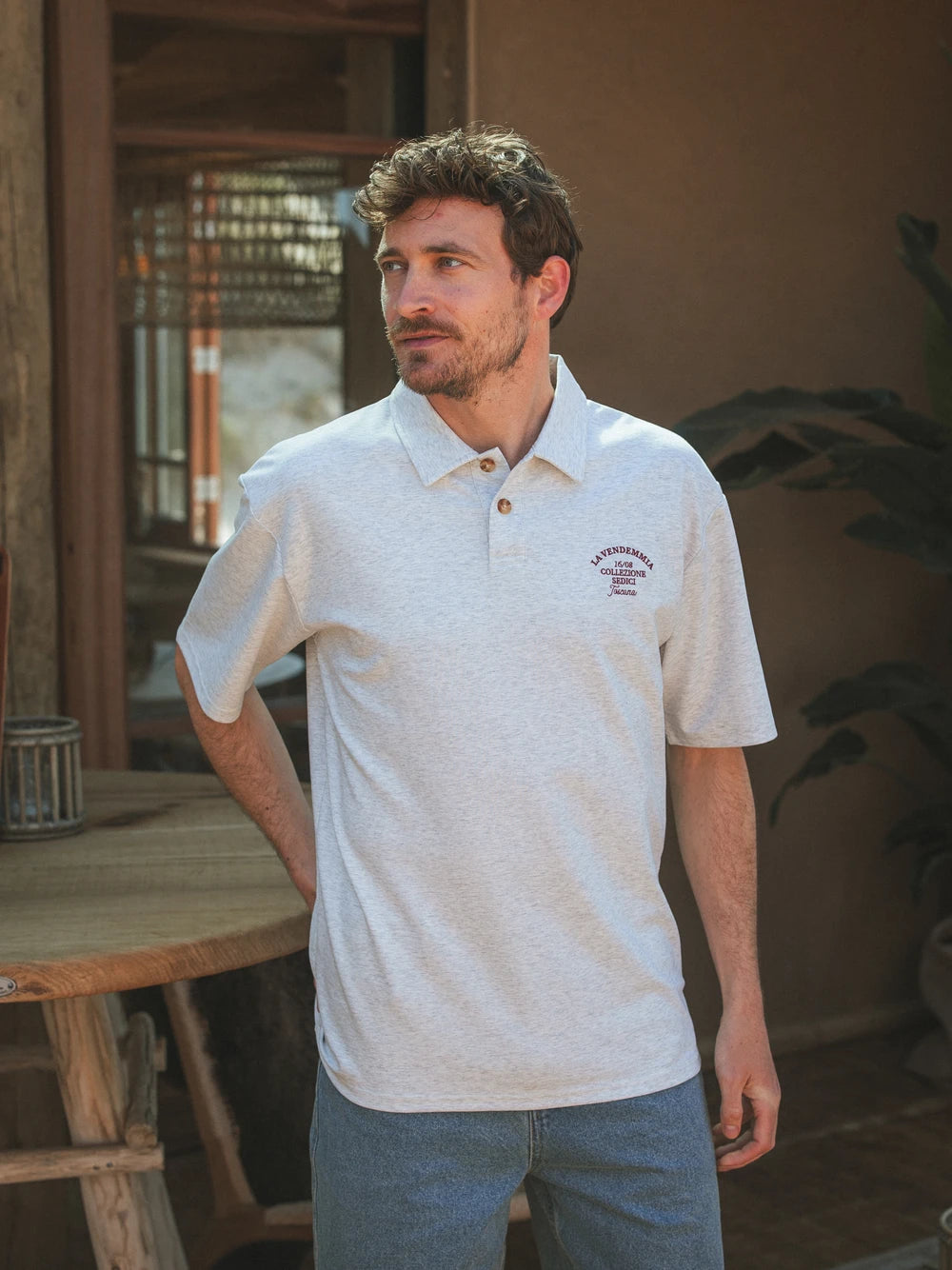 Grey Vendemmia Relaxed Polo