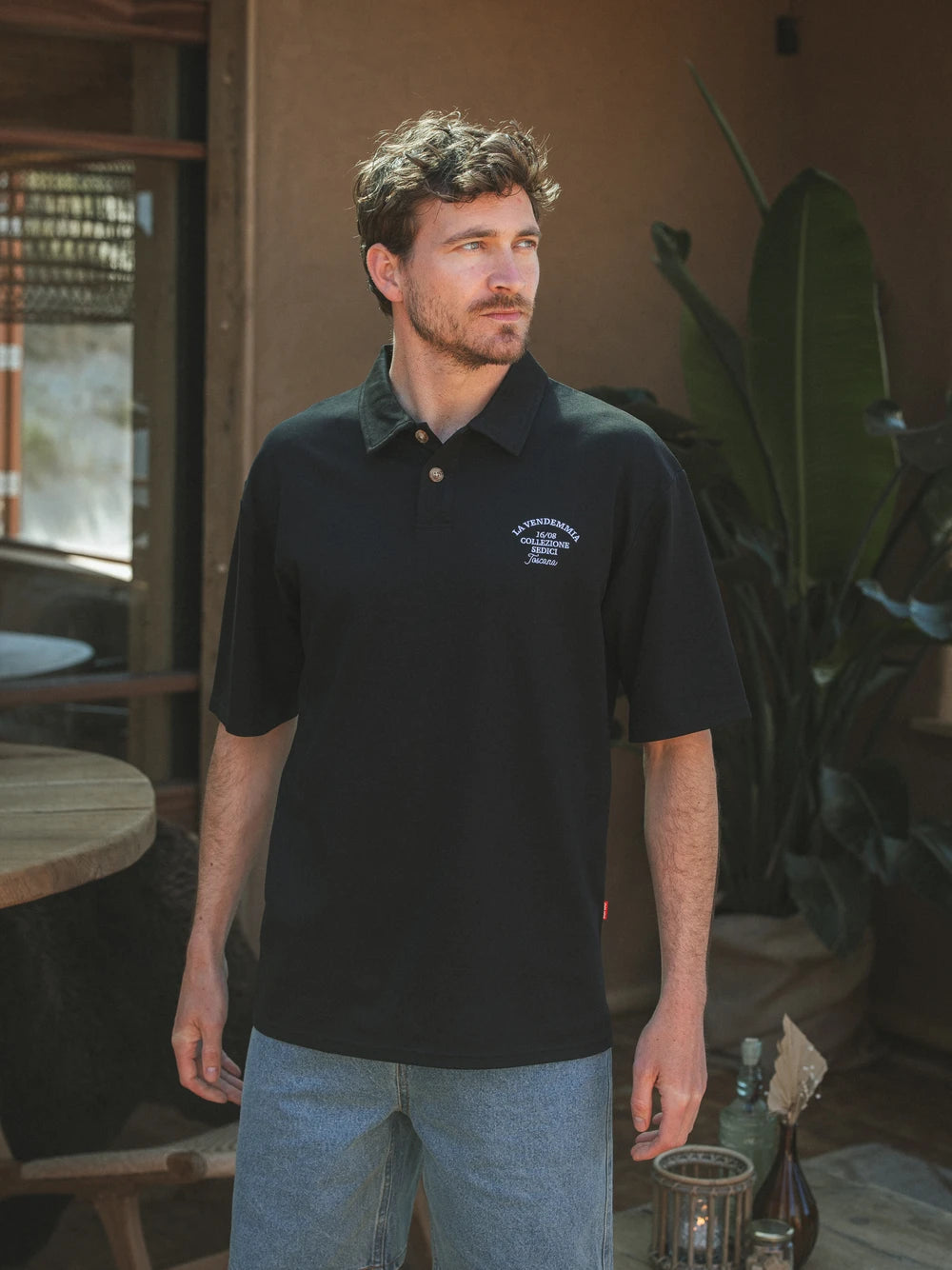 Black Vendemmia Relaxed Polo