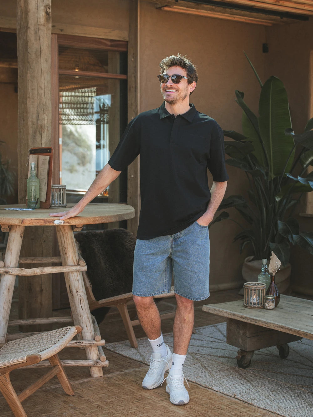 Black Sixteen Relaxed Polo