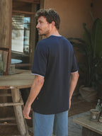 Navy Collar Oversized T-shirt