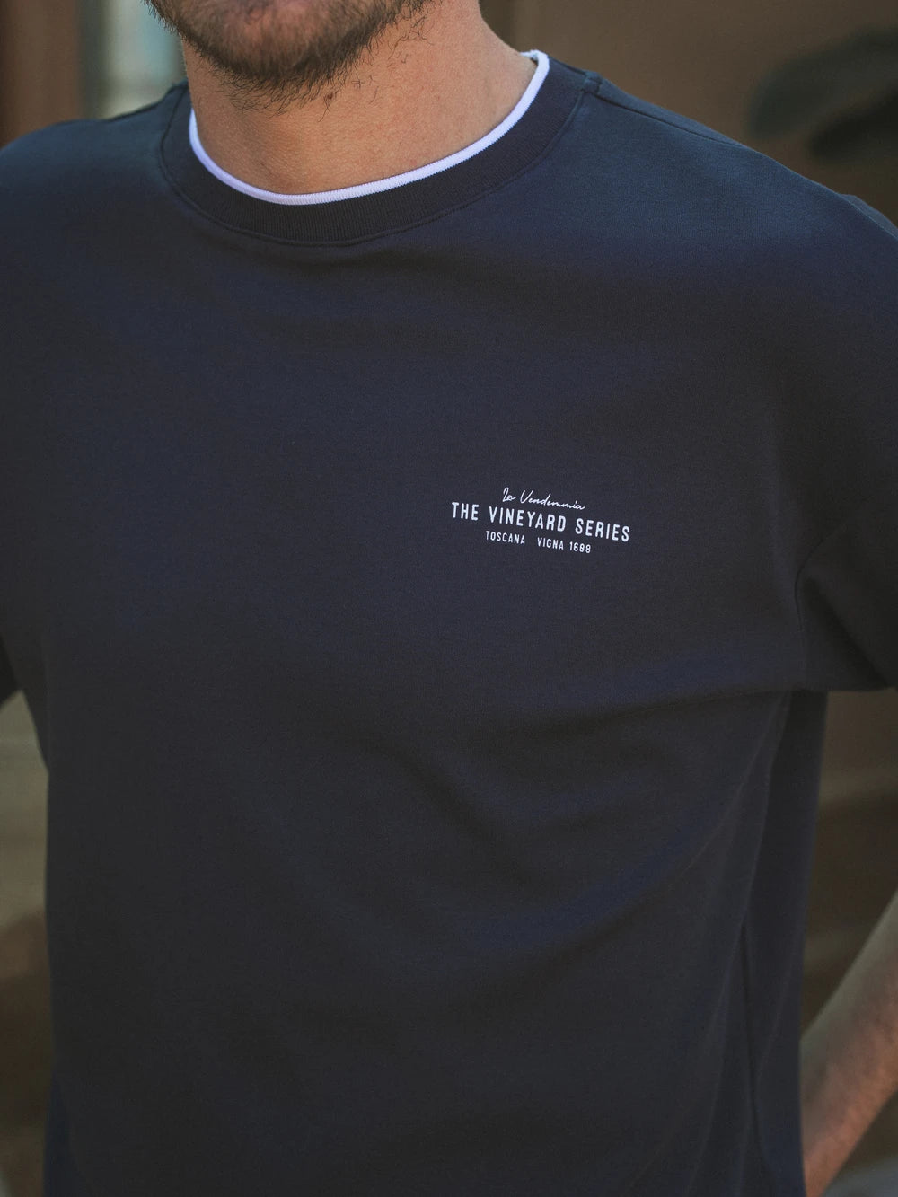 Navy Collar Oversized T-shirt