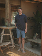 Dunkelgraues Polohemd in Relaxed Fit