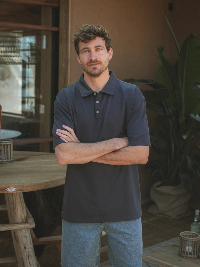 Navy Relaxed Polo
