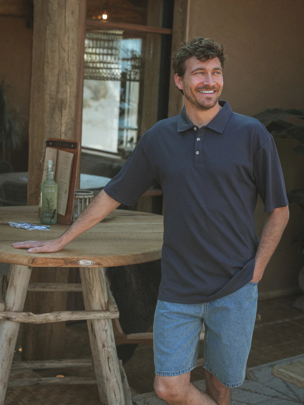 Navy Relaxed Polo