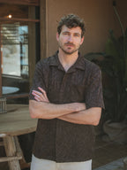 Brown Flower Summer Polo