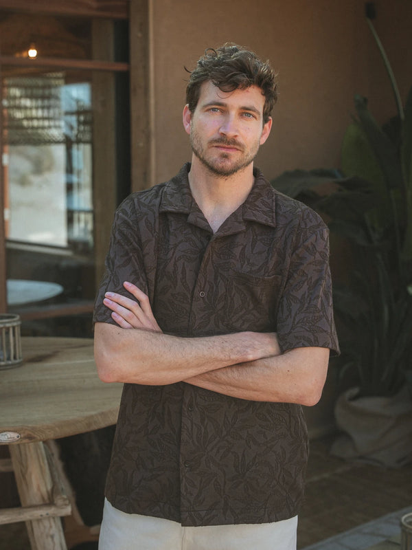 Brown Flower Summer Polo
