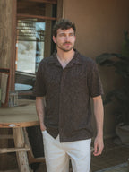 Brown Flower Summer Polo