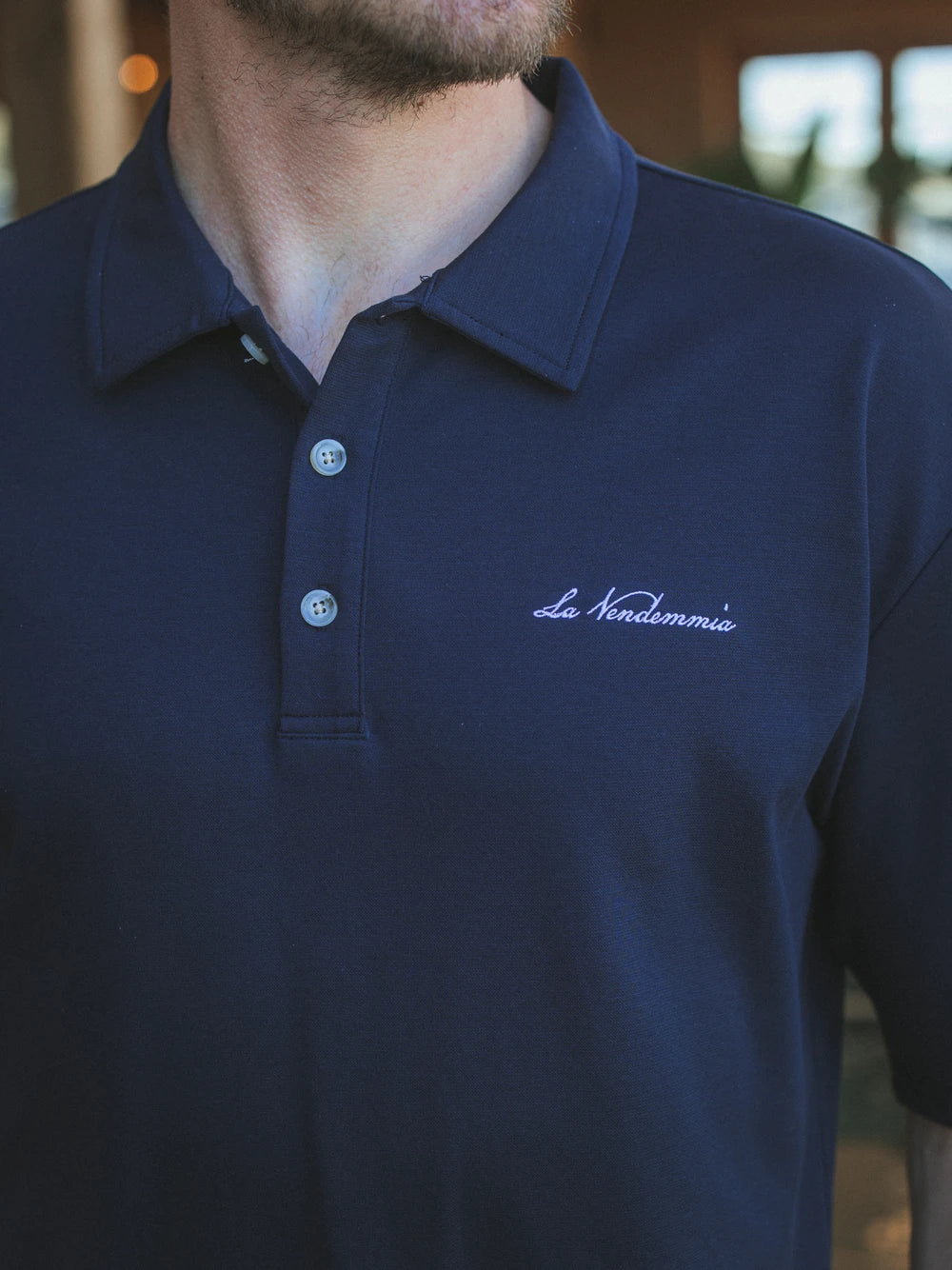 Navy Vendemmia Relaxed Polo