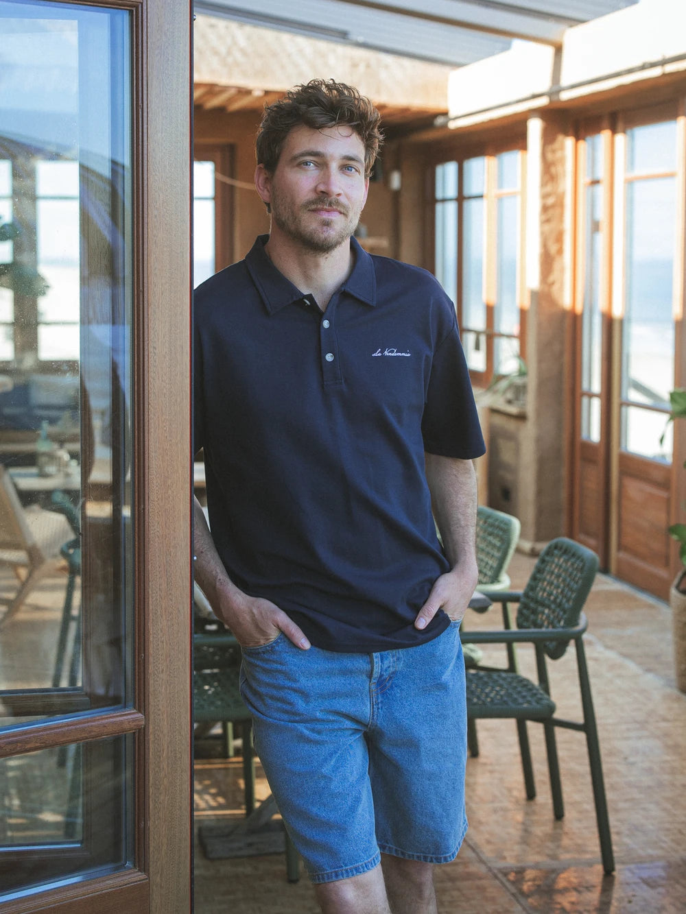 Navy Vendemmia Relaxed Polo