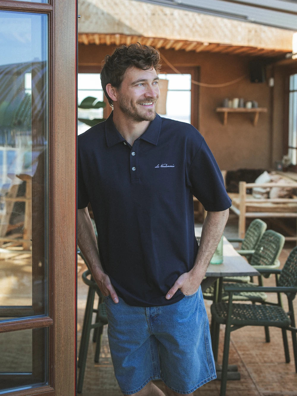 Navy Vendemmia Relaxed Polo