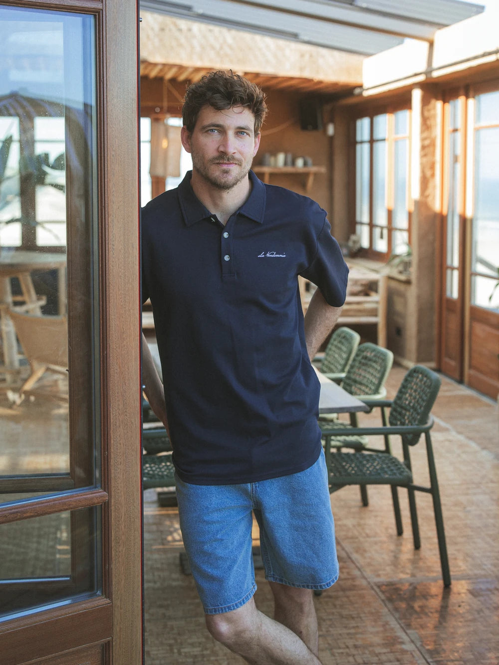 Navy Vendemmia Relaxed Polo