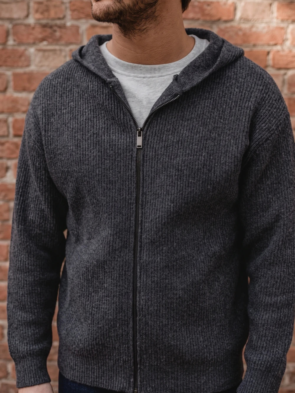 Dark Grey Oversized Knit Vest