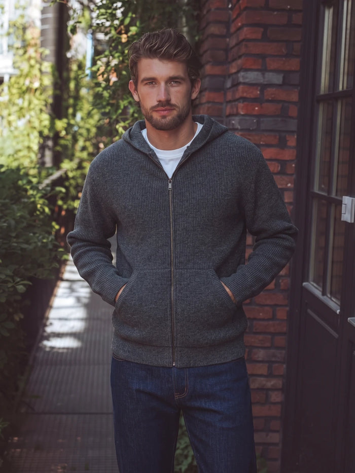 Dark Grey Oversized Knitted Vest
