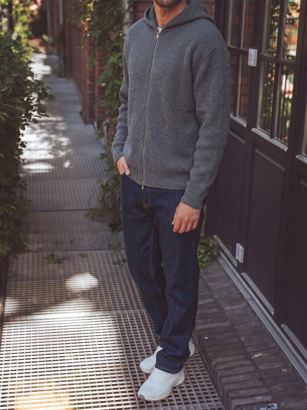 Dark Grey Oversized Knit Vest