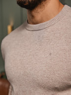 Beige Wool Crewneck Pullover