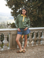 Grüner Damen-Polo-Pullover