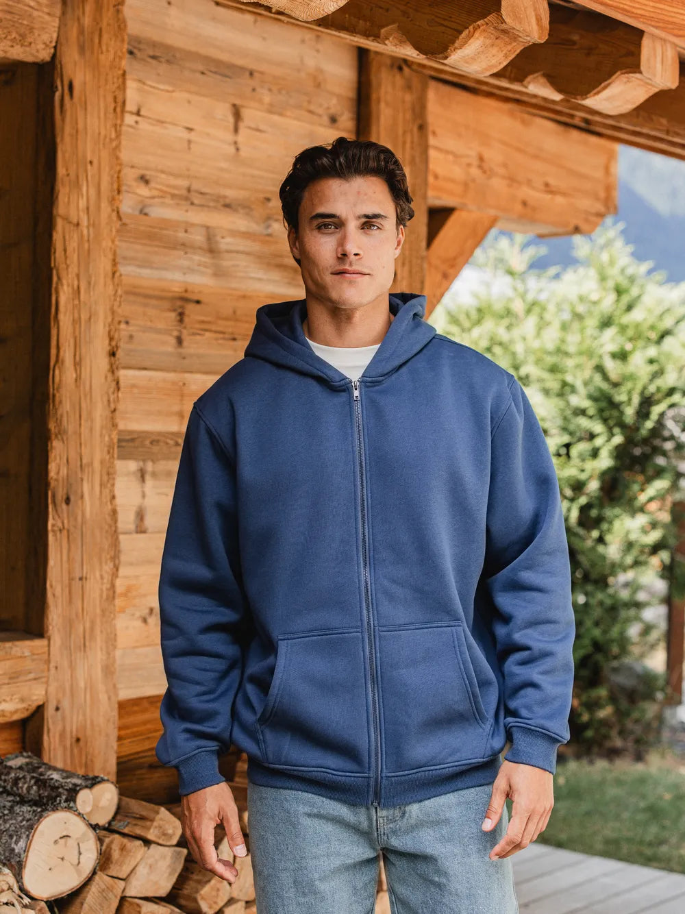 Blue Basic Oversized Vest