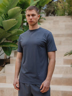 Grayish Blue Basic Sport T-shirt