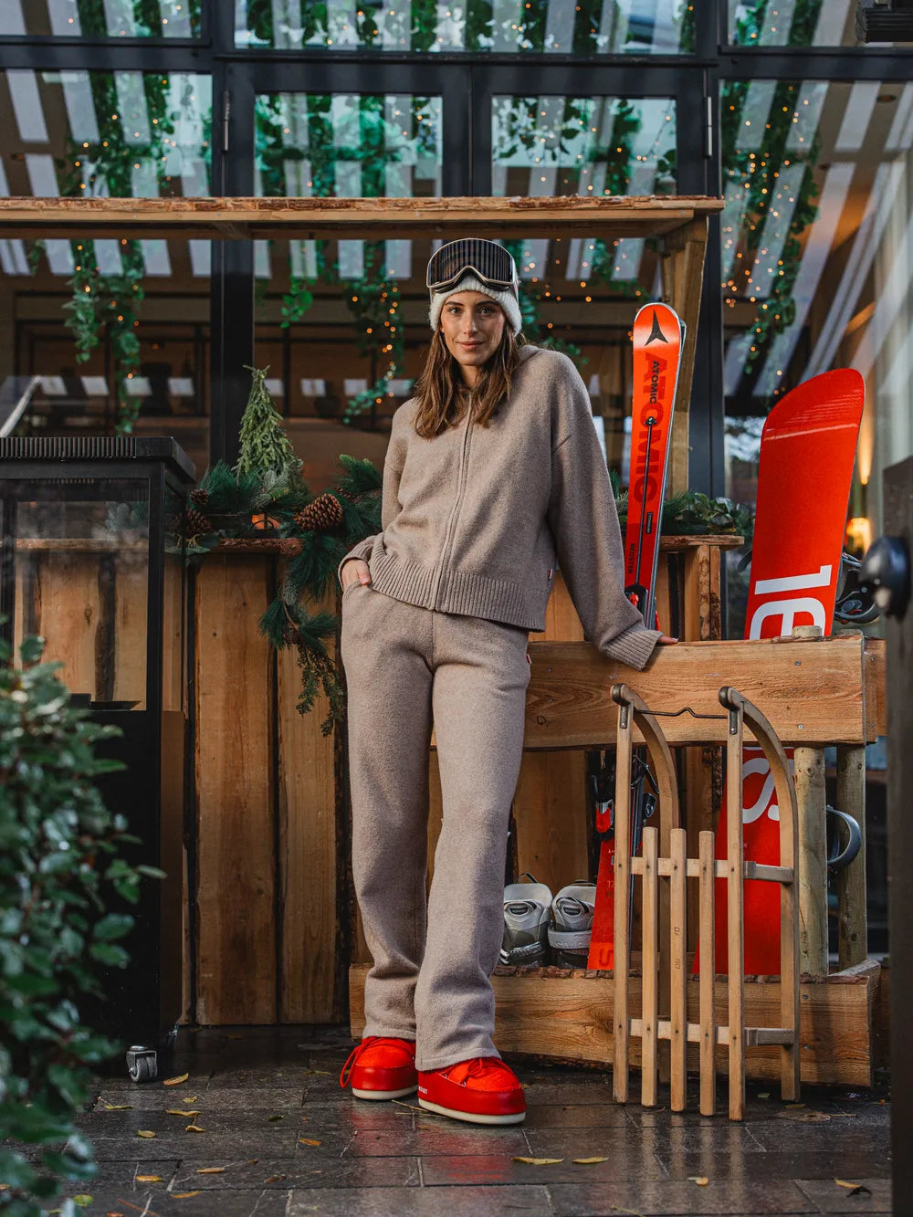 Brown Knitted Zip Vest