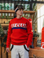 Red Ski Club Oversized Strickpullover