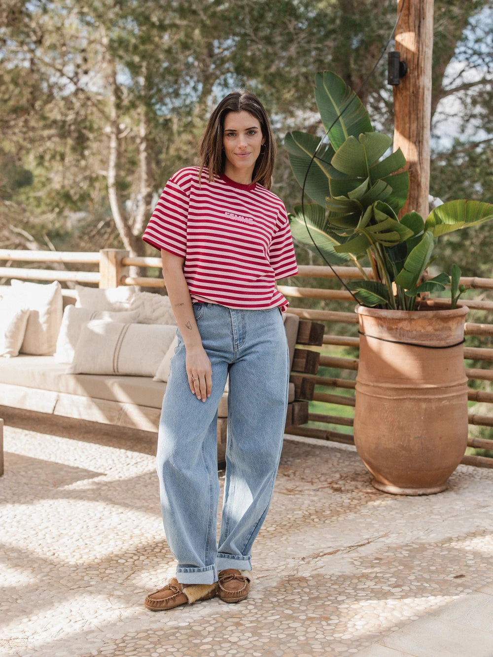 Pink Stripe Femme T-shirt