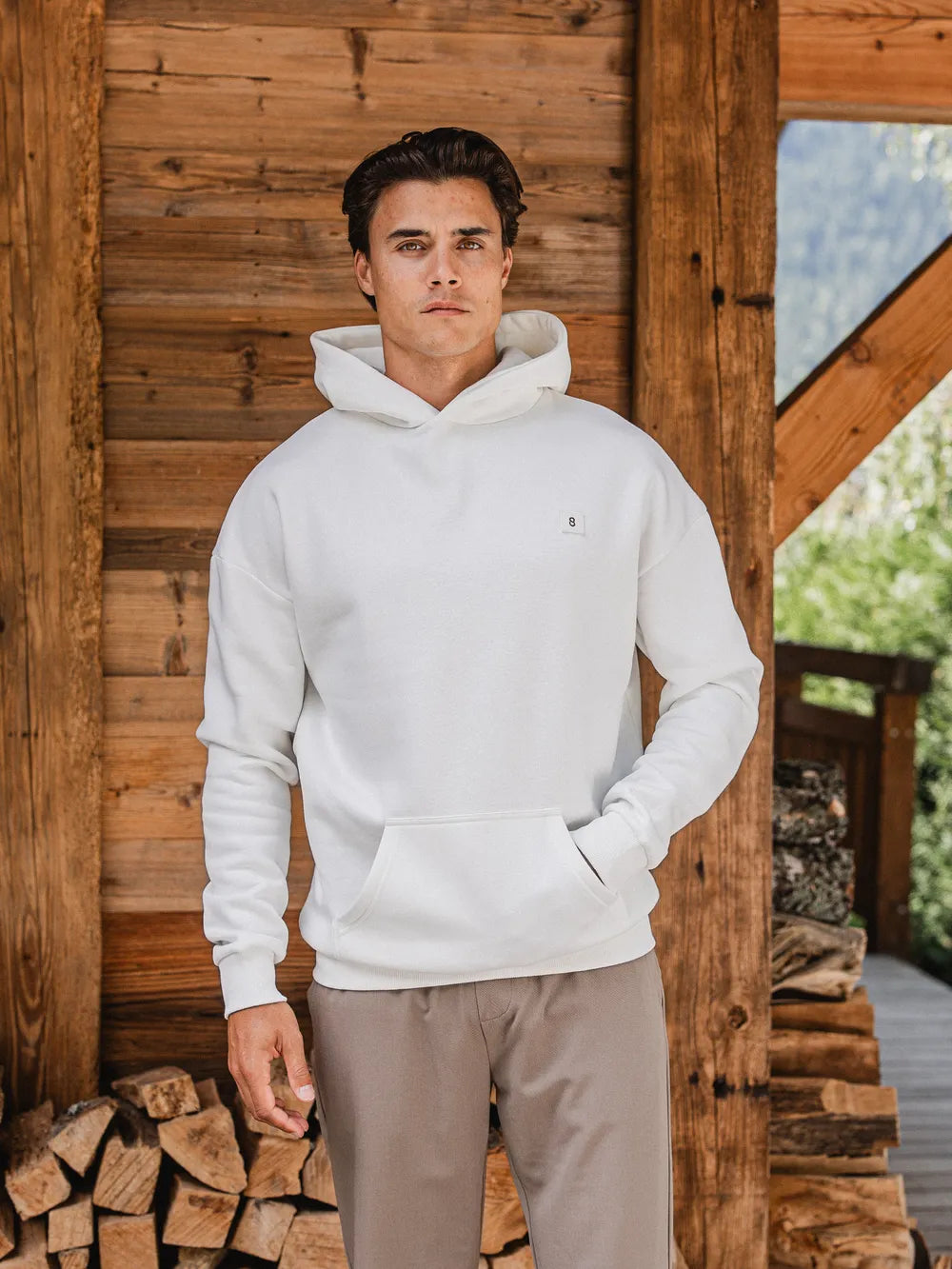 White Signature Oversized Hoodie