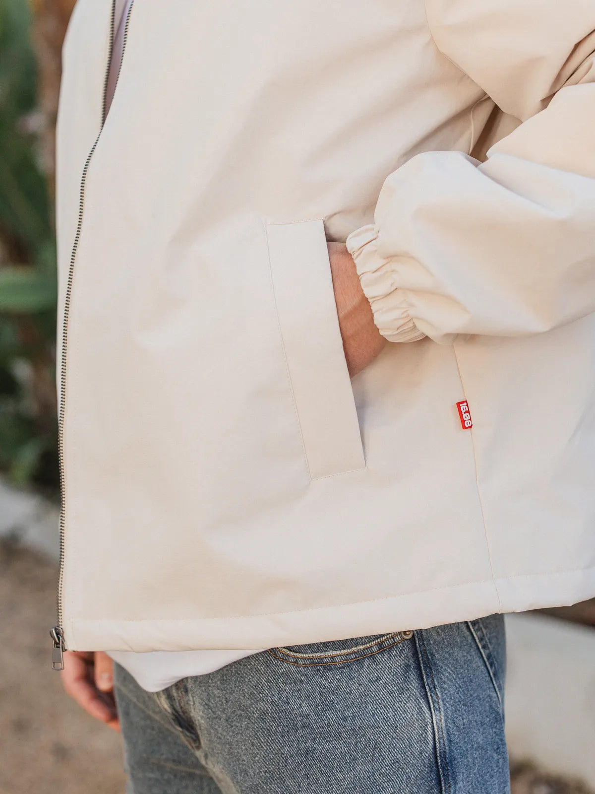 Creme Padded Coach Zip Jacket