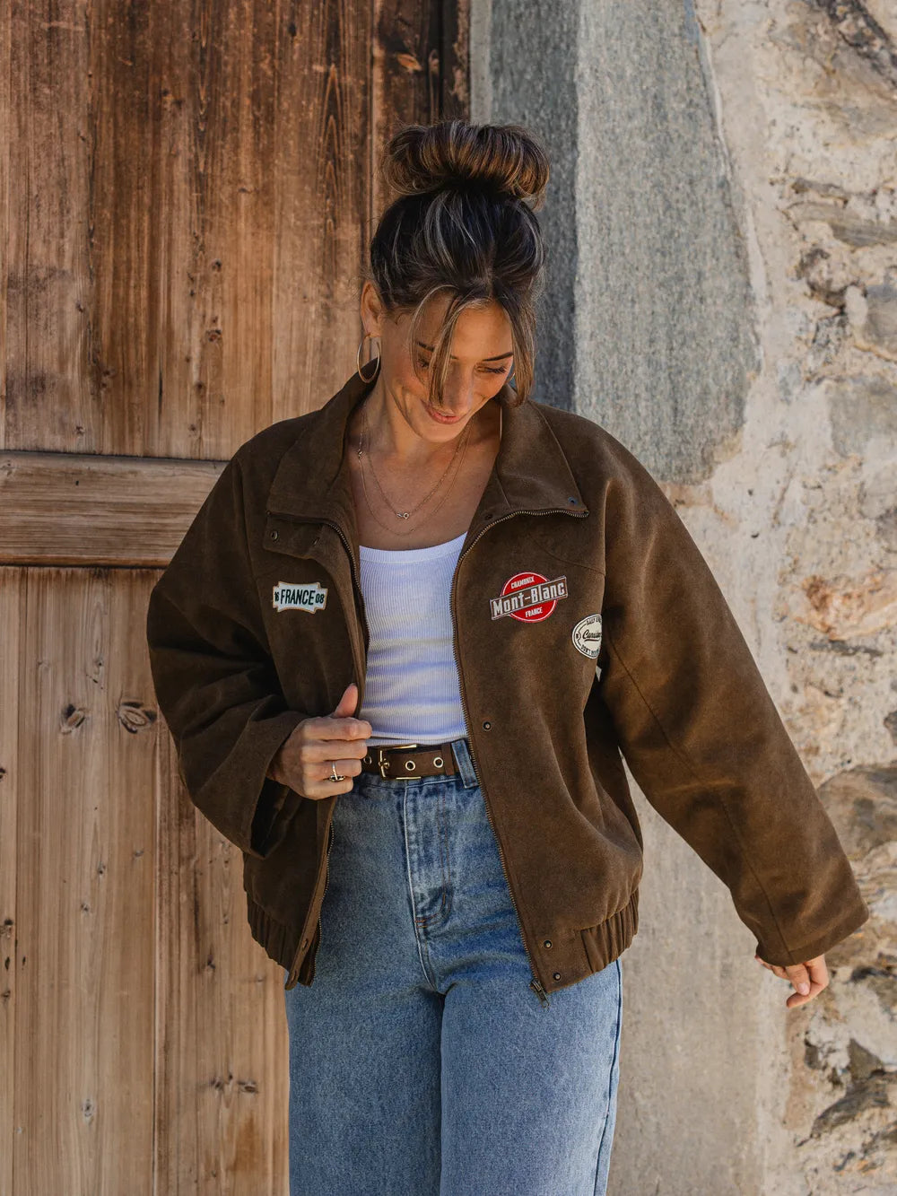 Brown Suede Oversized Jacket