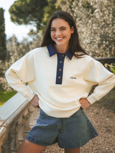 Yellow Femme Polo Sweater
