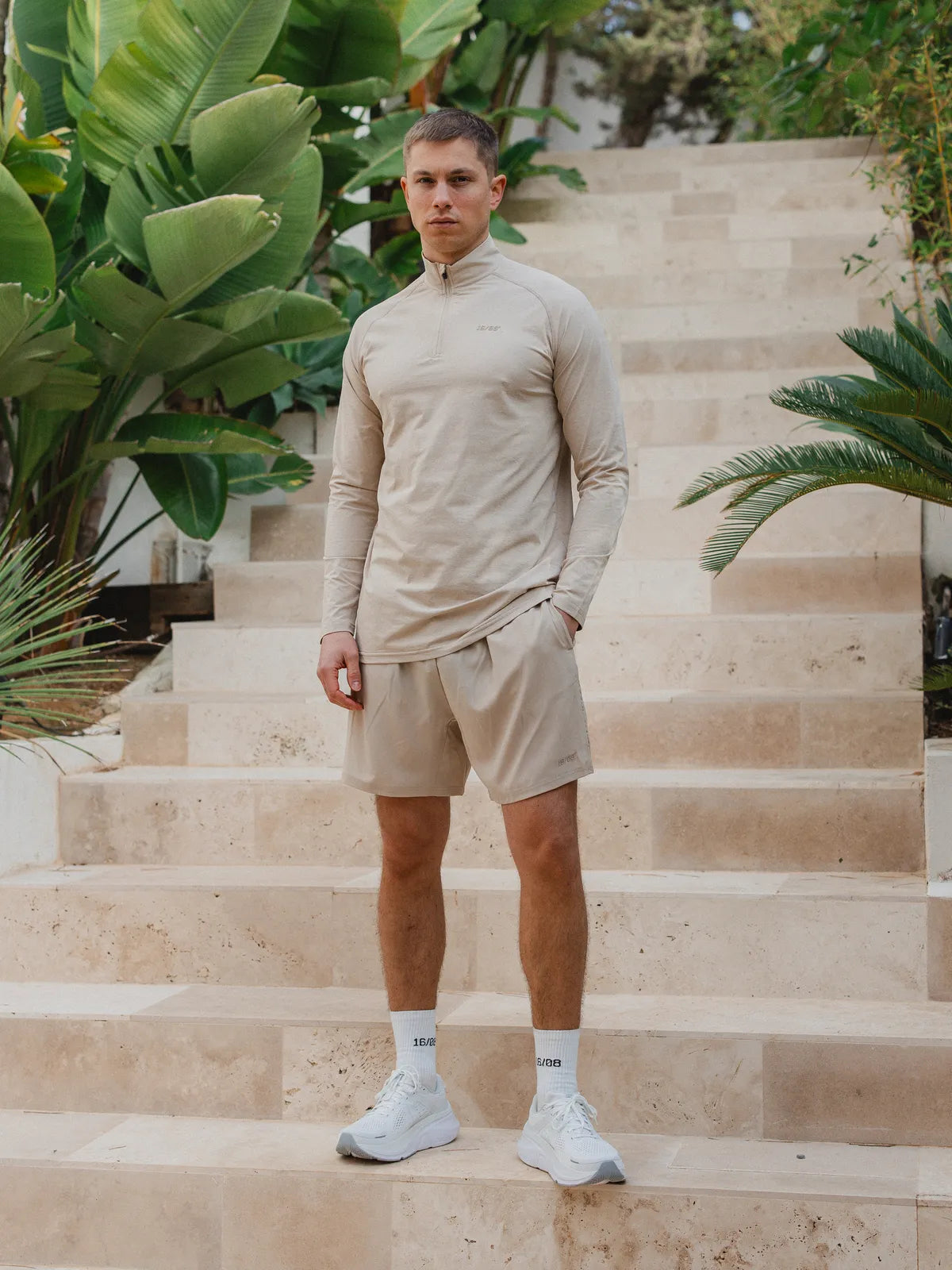 Beige Sport Half Zip