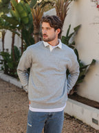 Grey Collar Oversized Polo Sweater