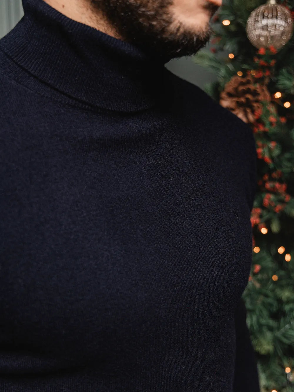 Navy Wool Turtleneck