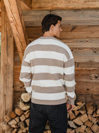 Beige Stripe Knit Sweater