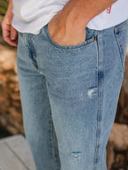 Washed Damaged Denim Jeans