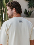 Pastel Yellow La Hora Label Oversized T-shirt