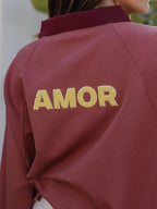 Red Amor Oversized Polo Sweater