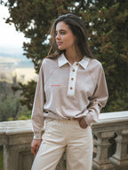 Melange Brown Oversized Polo