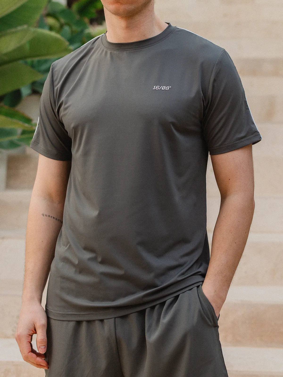 Army Green Stitched Sport T-shirt
