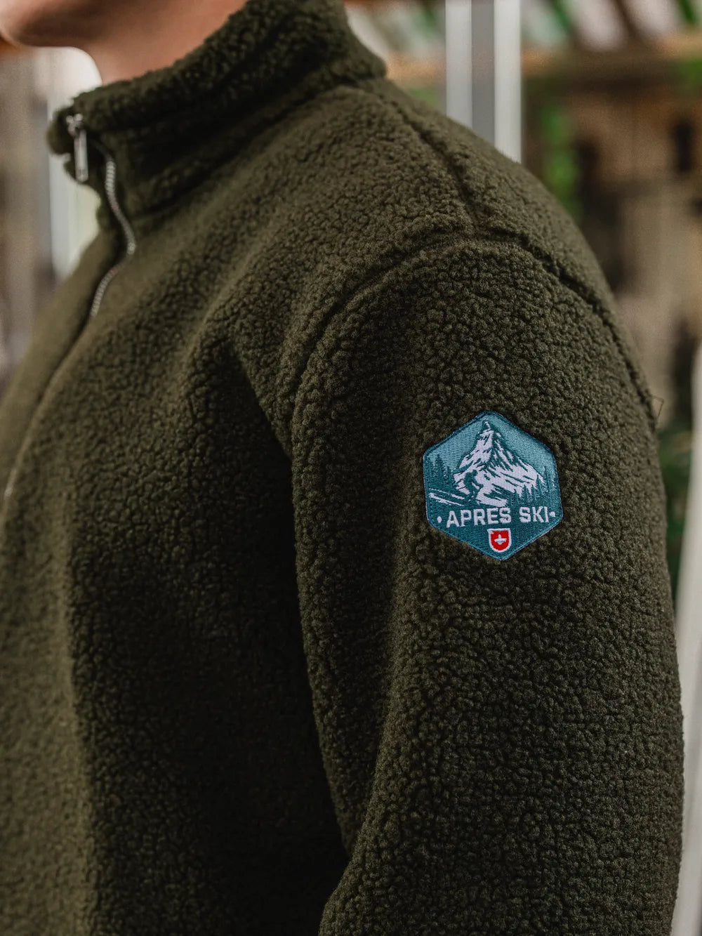 Army Teddy Half Zip Sweater