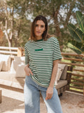 Green Stripe Femme T-shirt