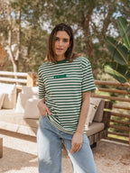 Green Stripe Femme T-shirt