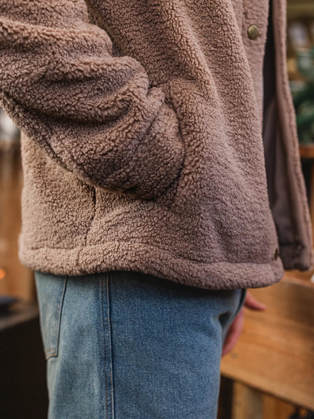 Brown Oversized Teddy Jacket